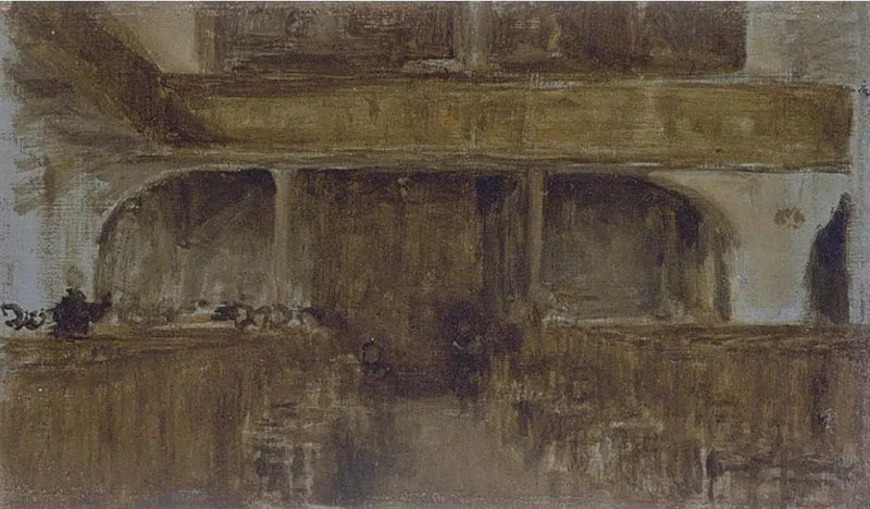 Brun et Or : La Petite Classe du Curé à Sainte-Catherine, Honfleur - James Abbott McNeill Whistler
