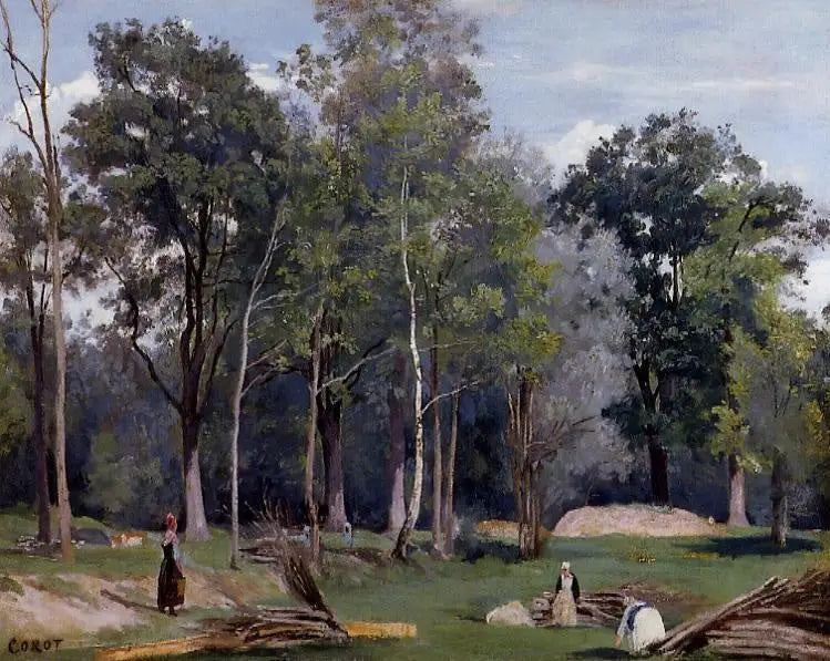 Bûcheronnes dans une prairie au bord des bois. Ville d’Avray - Jean-Baptiste Camille Corot - Alpha Reproduction