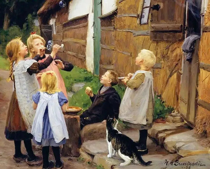 bulles de savon - H. A. Brendekilde