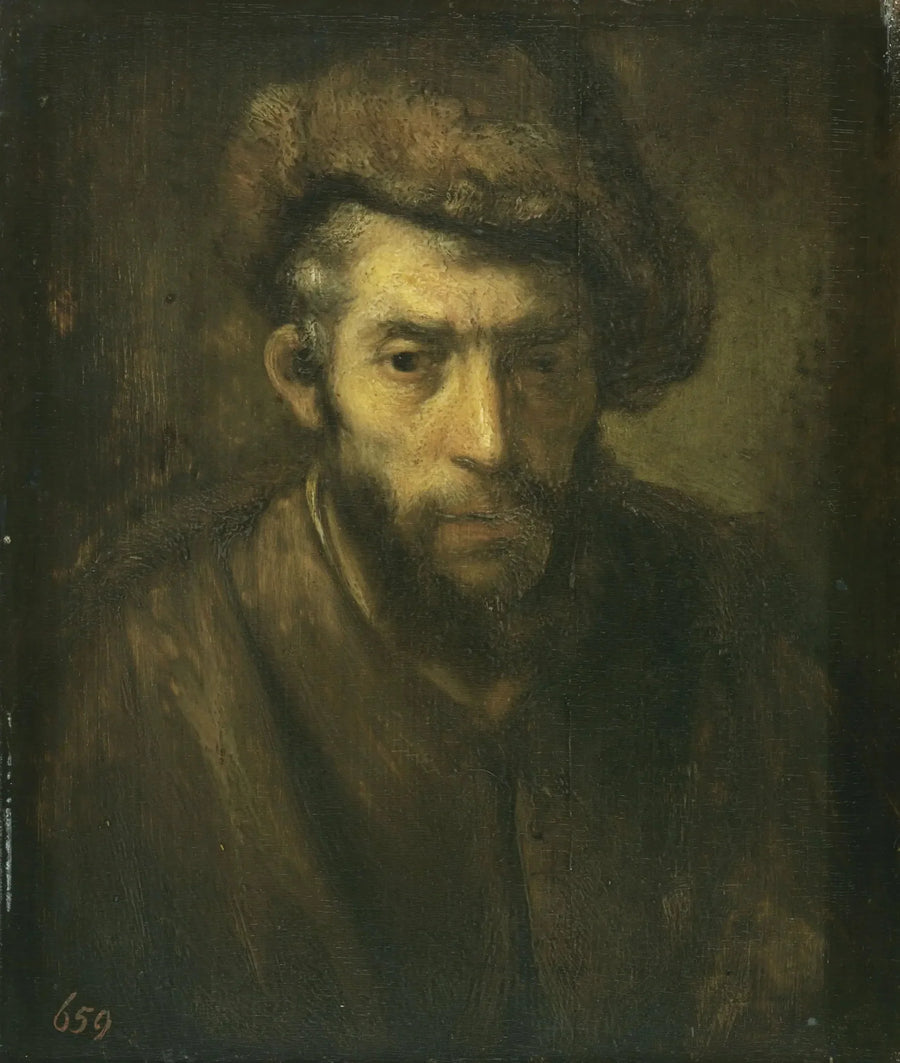 Buste d'homme avec un chapeau de fourrure - Rembrandt