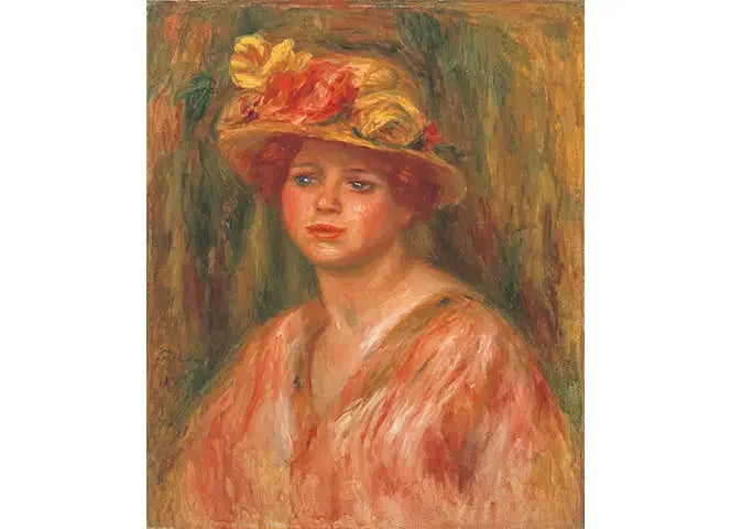 Buste de femme en corsage rouge - Pierre-Auguste Renoir