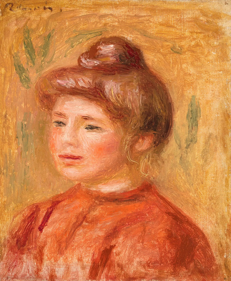 Buste de femme en rouge - Pierre-Auguste Renoir