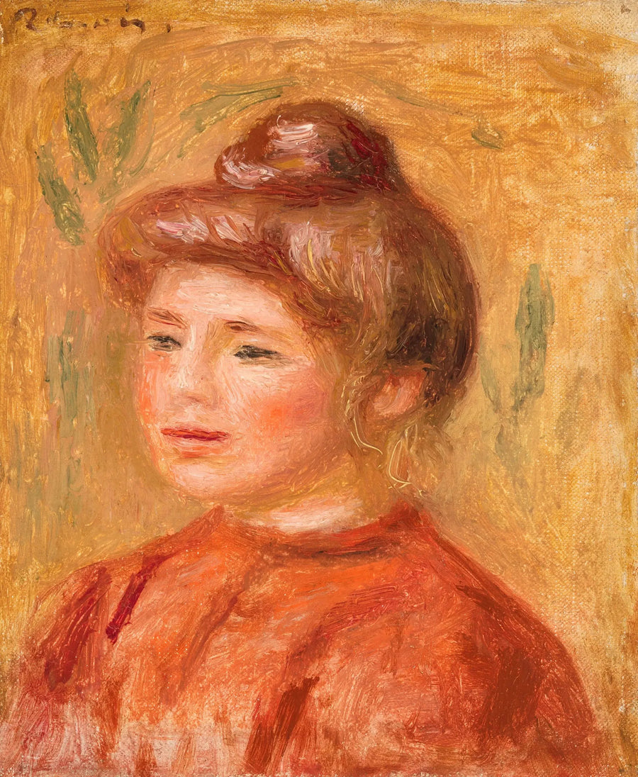Buste de femme en rouge - Pierre-Auguste Renoir