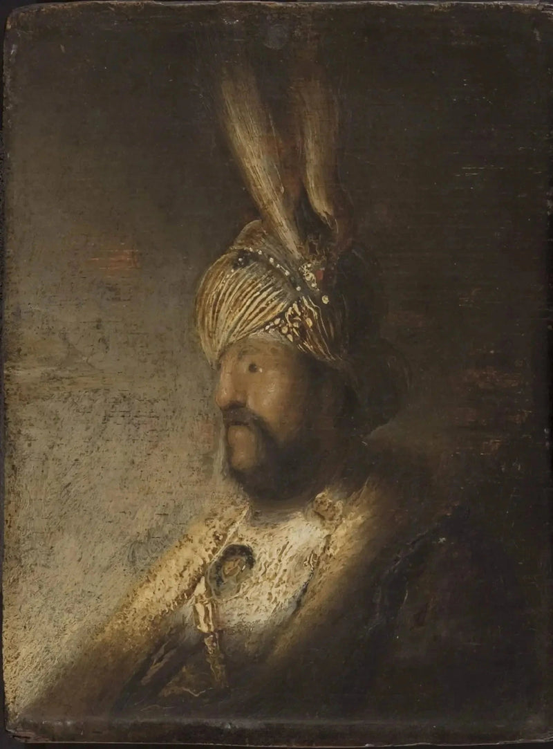 Buste d’homme au turban – Rembrandt, vers 1628–1650