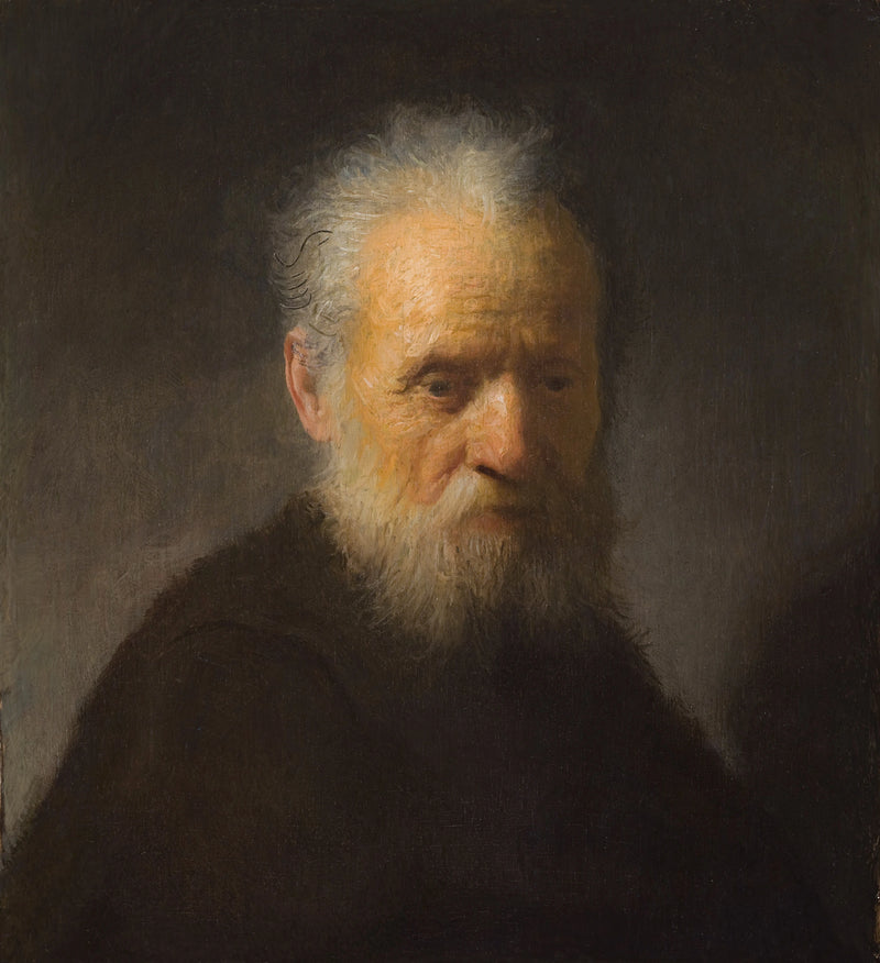 Buste d’un vieil homme barbu – Rembrandt, vers 1630