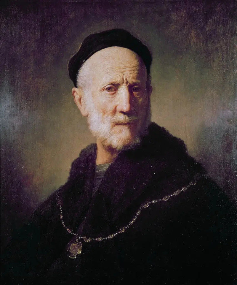 Buste d’un vieil homme à la chaîne d’or – Rembrandt, 1631