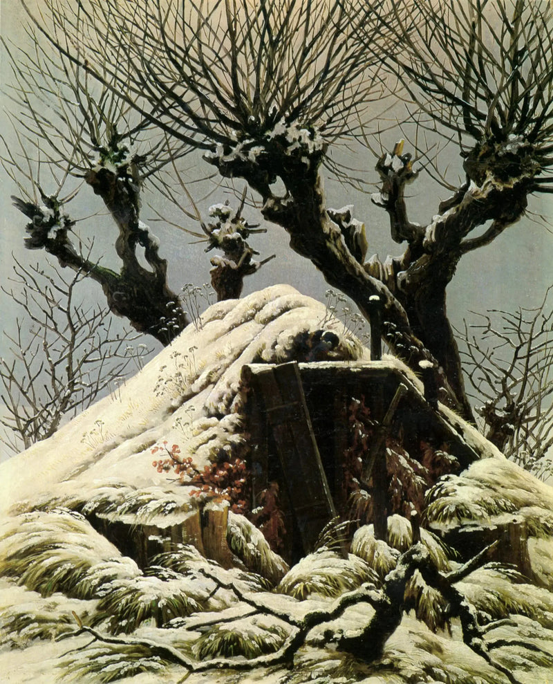 Cabane sous la neige - Caspar David Friedrich