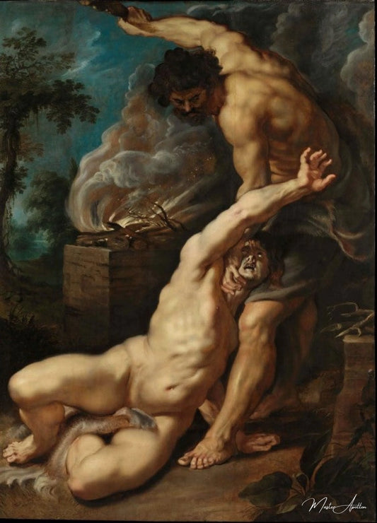 Caïn tuant Abel - Peter Paul Rubens | Peinture baroque emblématique - Reproductions de tableaux et peintures haut de gamme