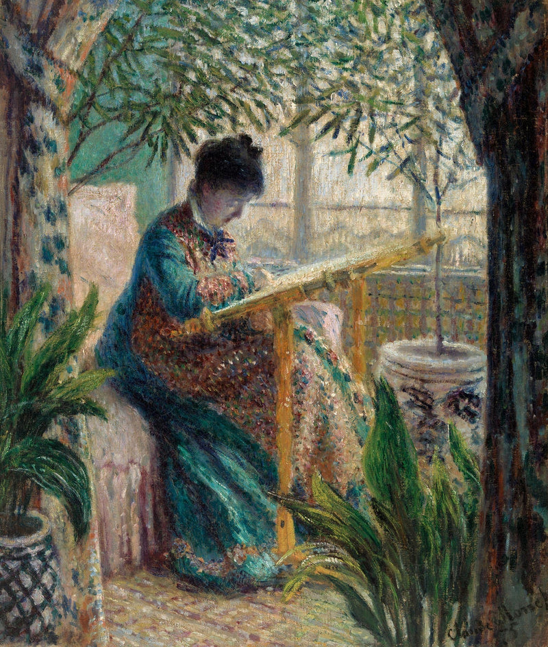 Madame Monet brodant, Camille au métier W366 – Claude Monet