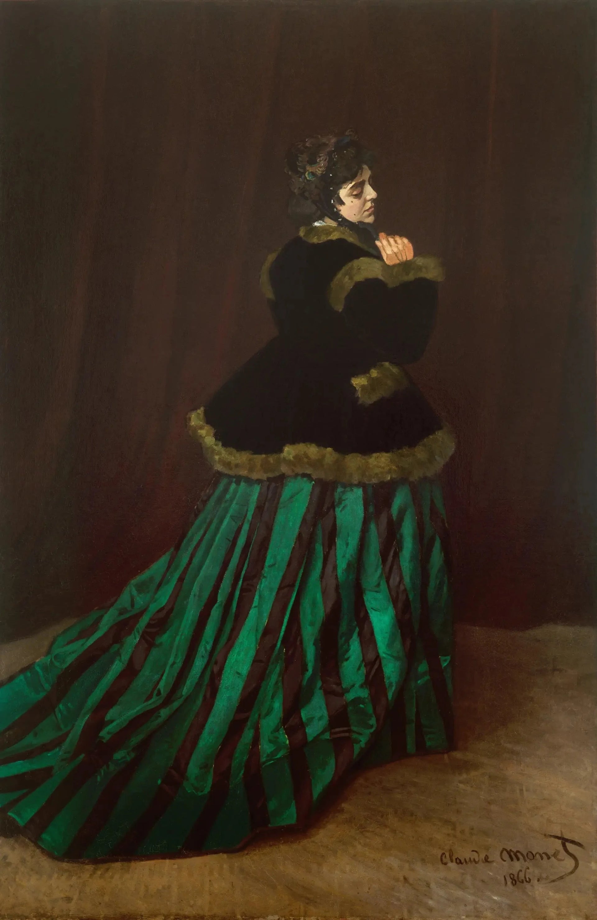 Camille ou La Femme à la robe verte W65 par Claude Monet, 1866, Kunsthalle de Brême