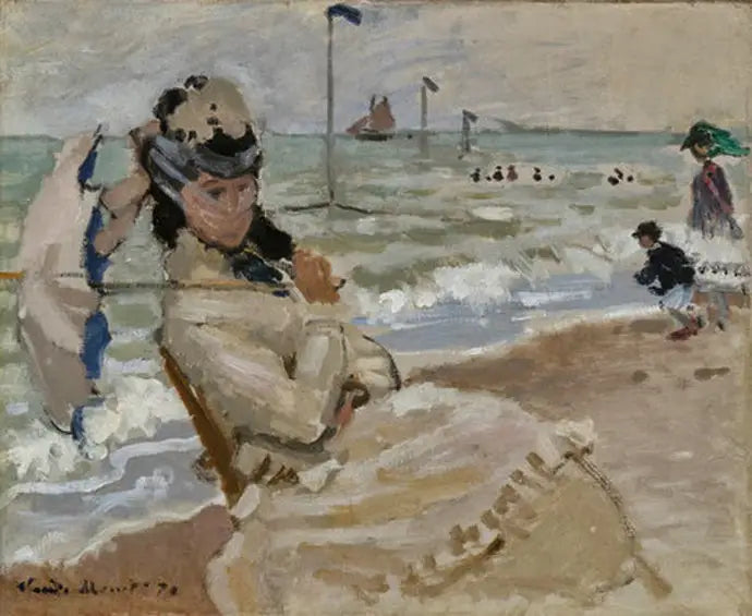 Camille sur la plage de Trouville - Claude Monet