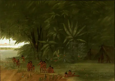 Campement de Mauhees - George Catlin - Alpha Reproduction