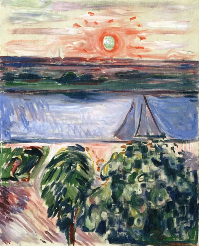 canal au soleil couchant - Edvard Munch
