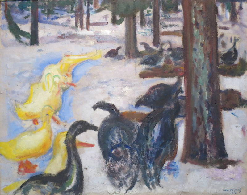 Canards et Dindes dans la neige - Edvard Munch