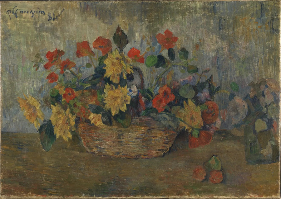 Capucines et dahlias dans une corbeille - Paul Gauguin