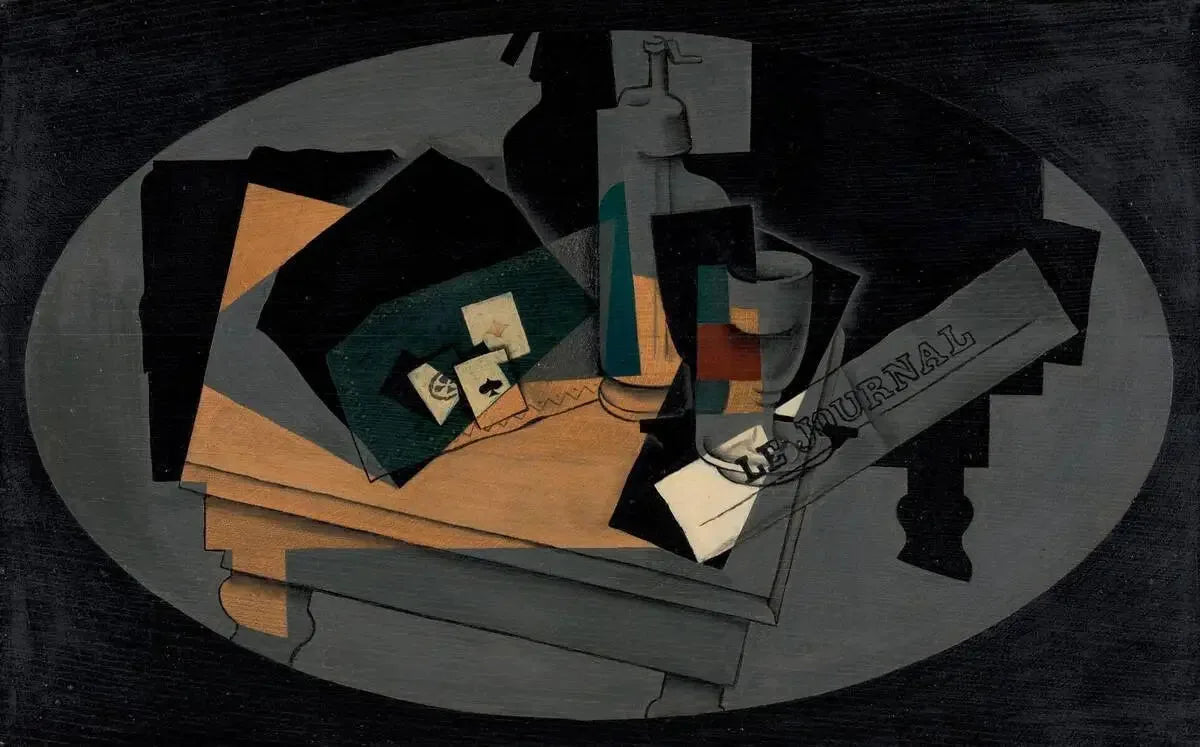 Cartes à jouer et siphon - Juan Gris image 1 copie de tableau peinte à la main