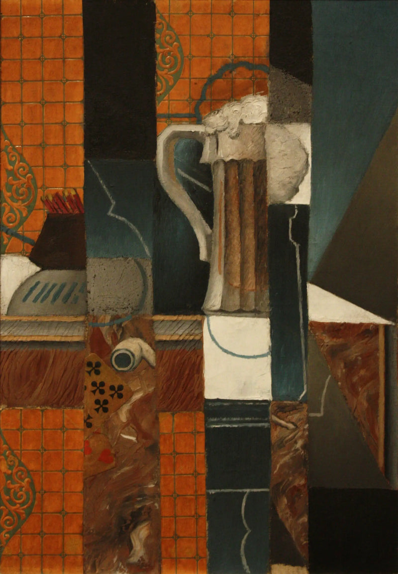 Cartes à jouer et verre de bière - Juan Gris