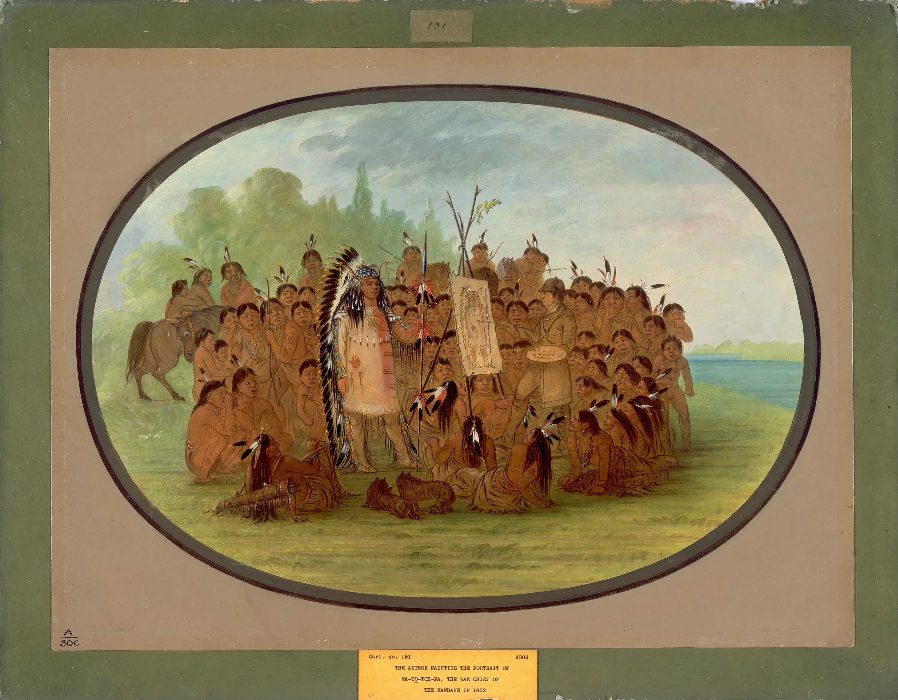 Catlin peignant le portrait de Mah-to-toh-pa - Mandan - George Catlin - Alpha Reproduction