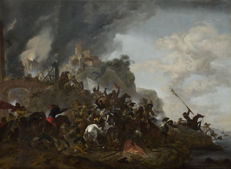 Cavalerie faisant une sortie depuis un fort sur une colline - Philips Wouwerman