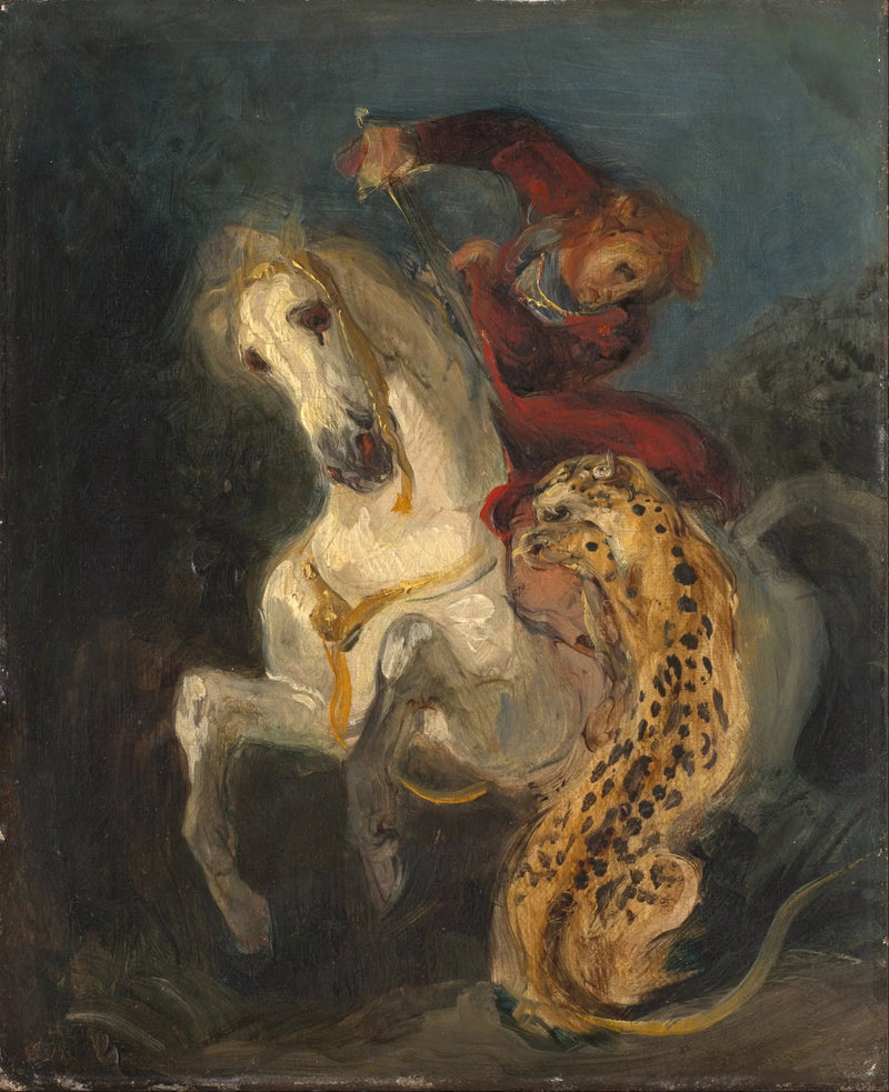 Cavalier attaqué par un jaguar - Eugène Delacroix