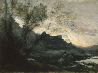 Cavalier dans l’eau - Jean-Baptiste Camille Corot - Alpha Reproduction