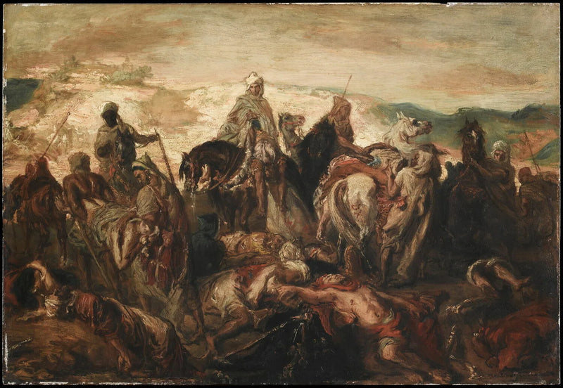 Cavaliers arabes emportant leurs morts, après une affaire contre des spahis - Théodore Chassériau
