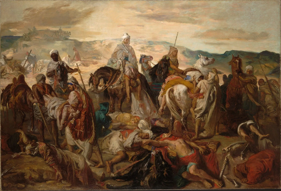 Cavaliers arabes enlevant leurs morts - Théodore Chassériau