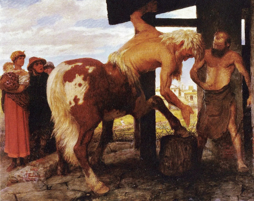 Centaure à la forge du village - Arnold Böcklin image 1 reproduction de peinture à l’huile