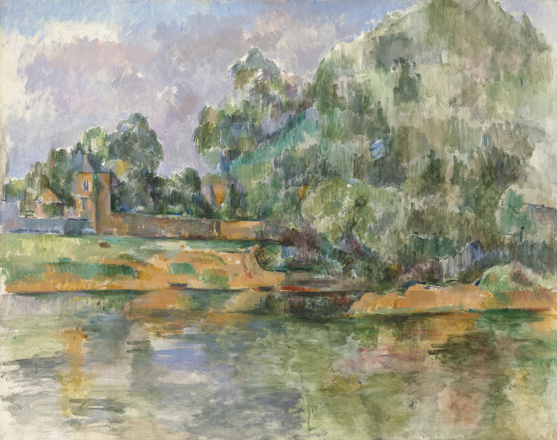 Bords de la Seine à Médan, vers 1885–1890, Paul Cézanne, National Gallery of Art – reproduction peinture à l’huile sur toile