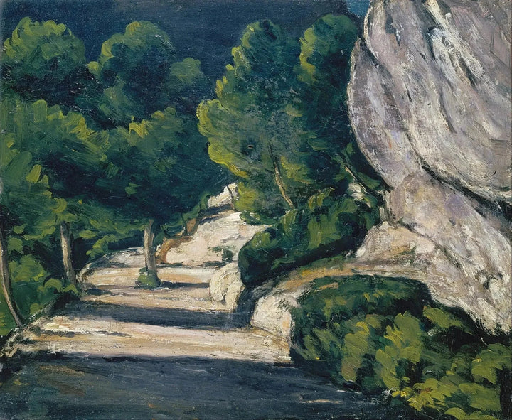 La Route forestière – Route avec arbres en montagne rocheuse, 1870–1871 – Paul Cézanne