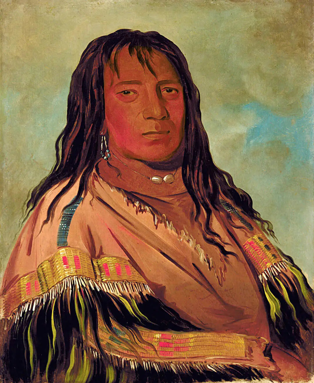 Chá-tee-wah-née-che Sans Cœur Chef de la bande Wah-ne-watch-to-nee-nah - George Catlin - Alpha Reproduction