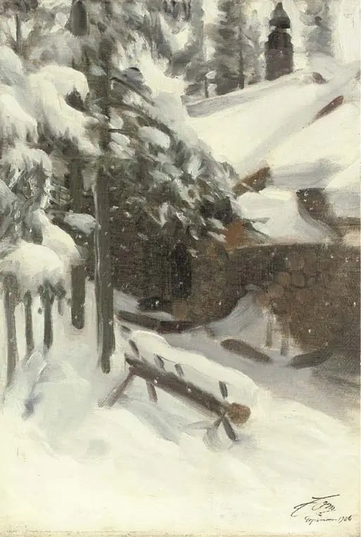 Chalet Gopsmor sous la neige - Anders Zorn