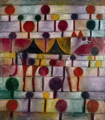 Chameau (dans un paysage rythmé avec des arbres) - Paul Klee image 1 reproduction artisanale de tableau