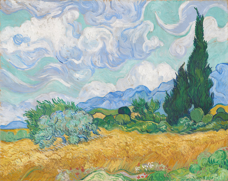 Champ de blé avec cyprès, F615 – Vincent van Gogh