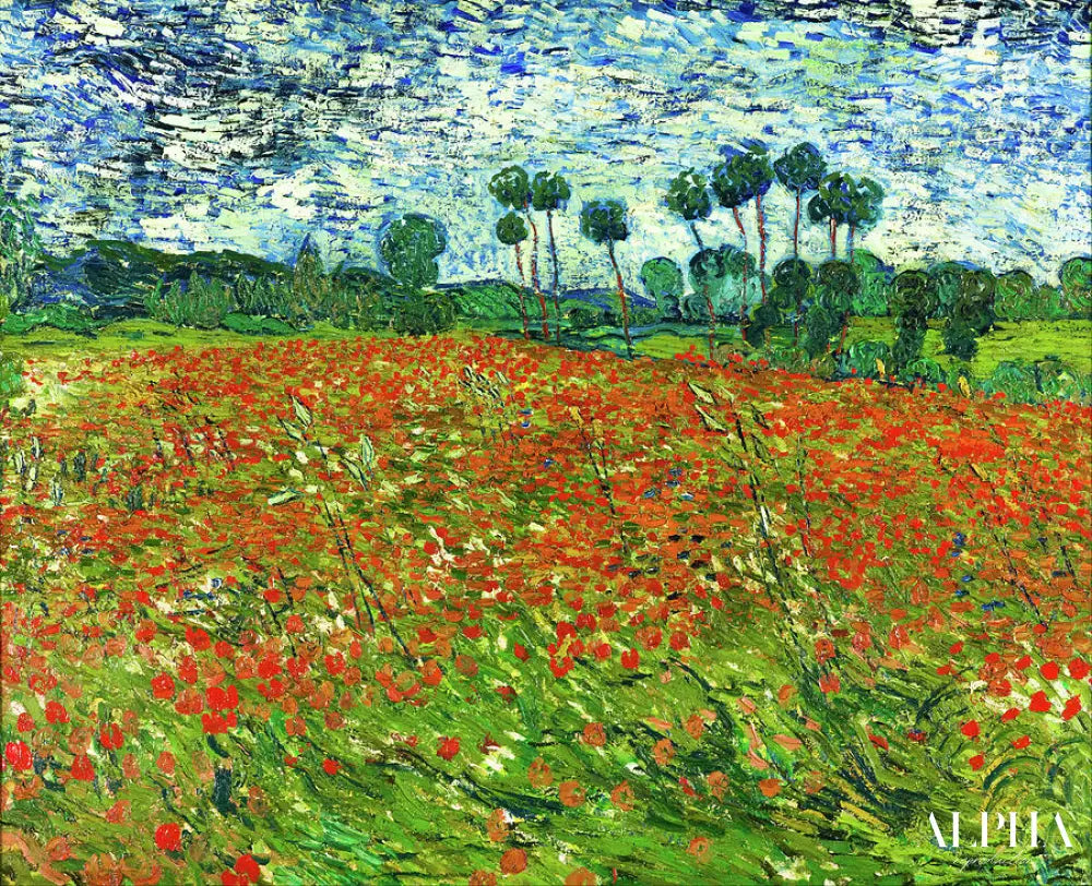 Champ de coquelicots, Auvers-sur-Oise - Van Gogh - Reproductions de tableaux et peintures haut de gamme