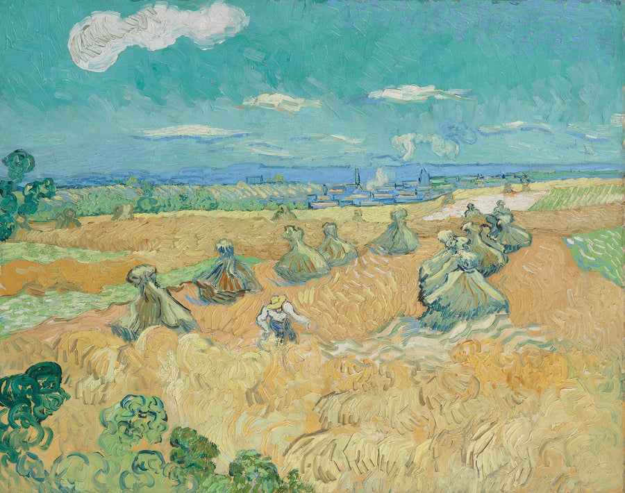 Champs de blé avec moissonneur à Auvers, F559 – Van Gogh