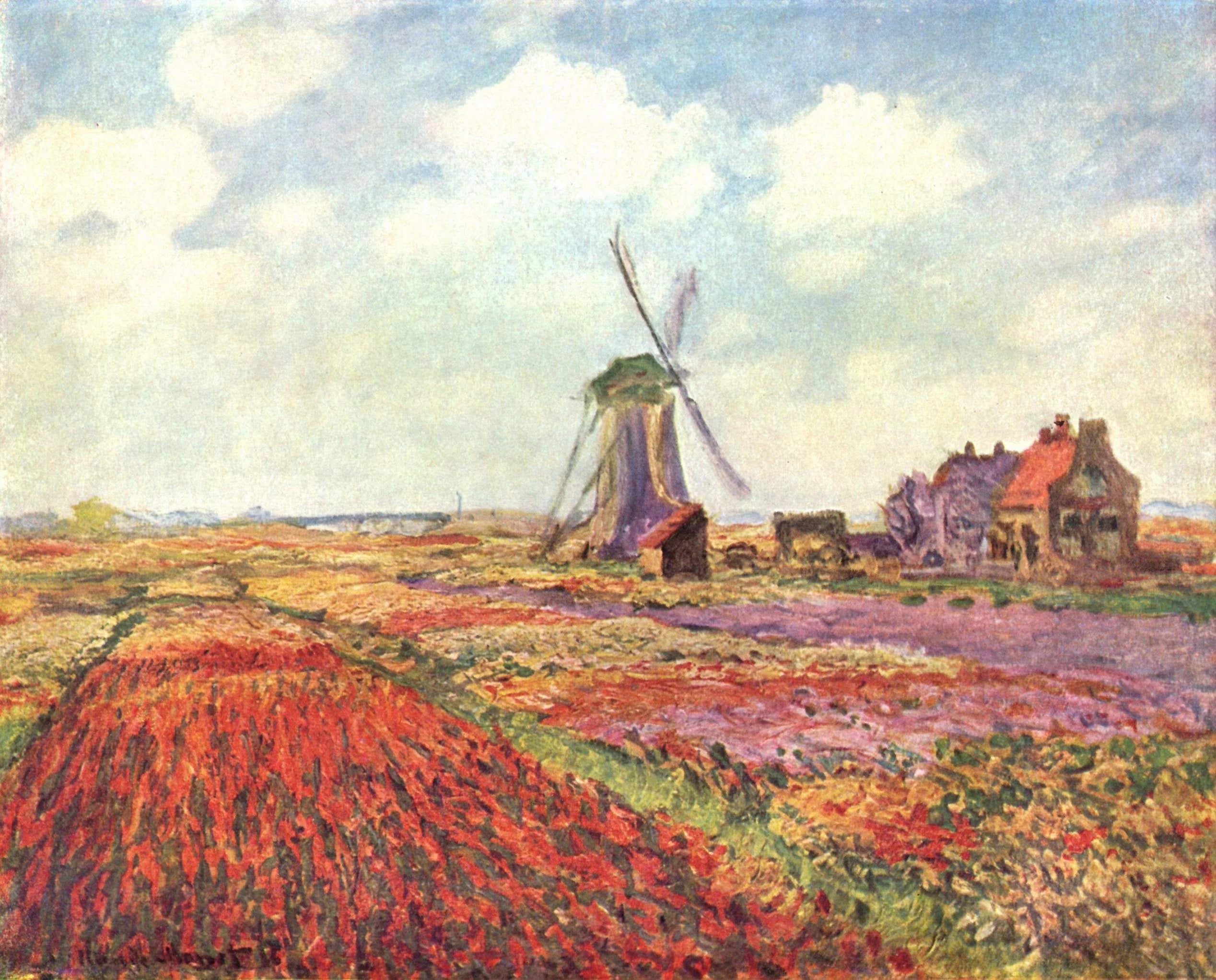 Tulipanmarker i Holland, Claude Monet