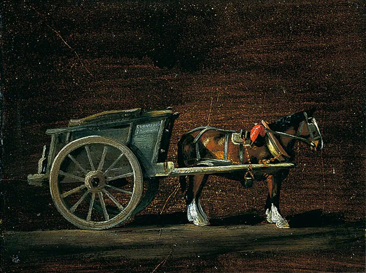 Chariot de ferme, cheval attelé - John Constable image 1 reproduction de peinture à l’huile