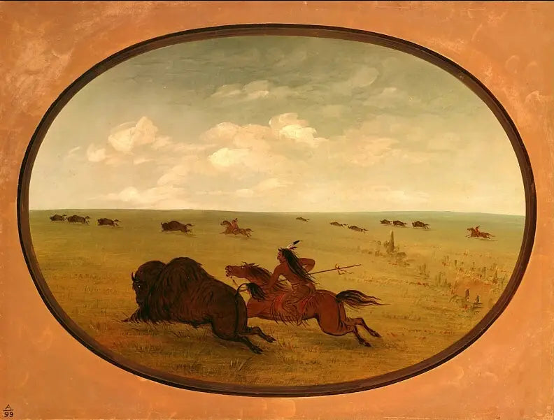 Chasse au bison Indiens Sioux Haut-Missouri - George Catlin - Alpha Reproduction
