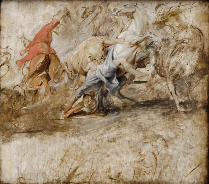 Chasse au lion (esquisse) - Peter Paul Rubens
