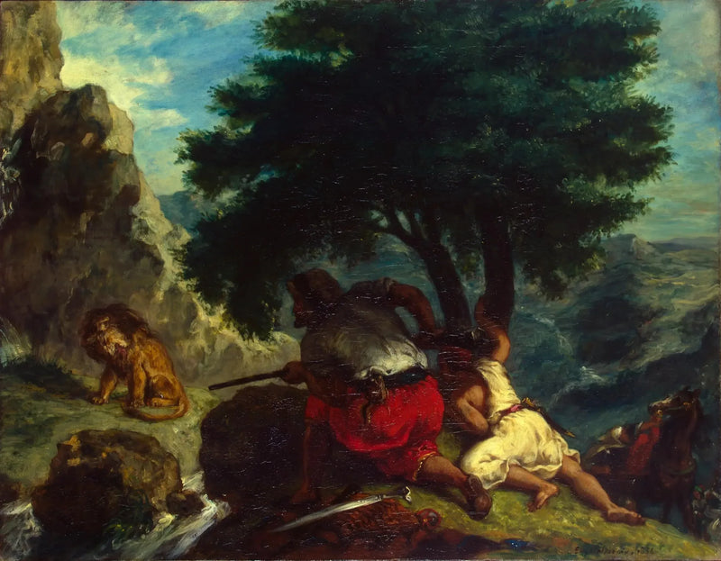 Chasse au lion au Maroc - Eugène Delacroix