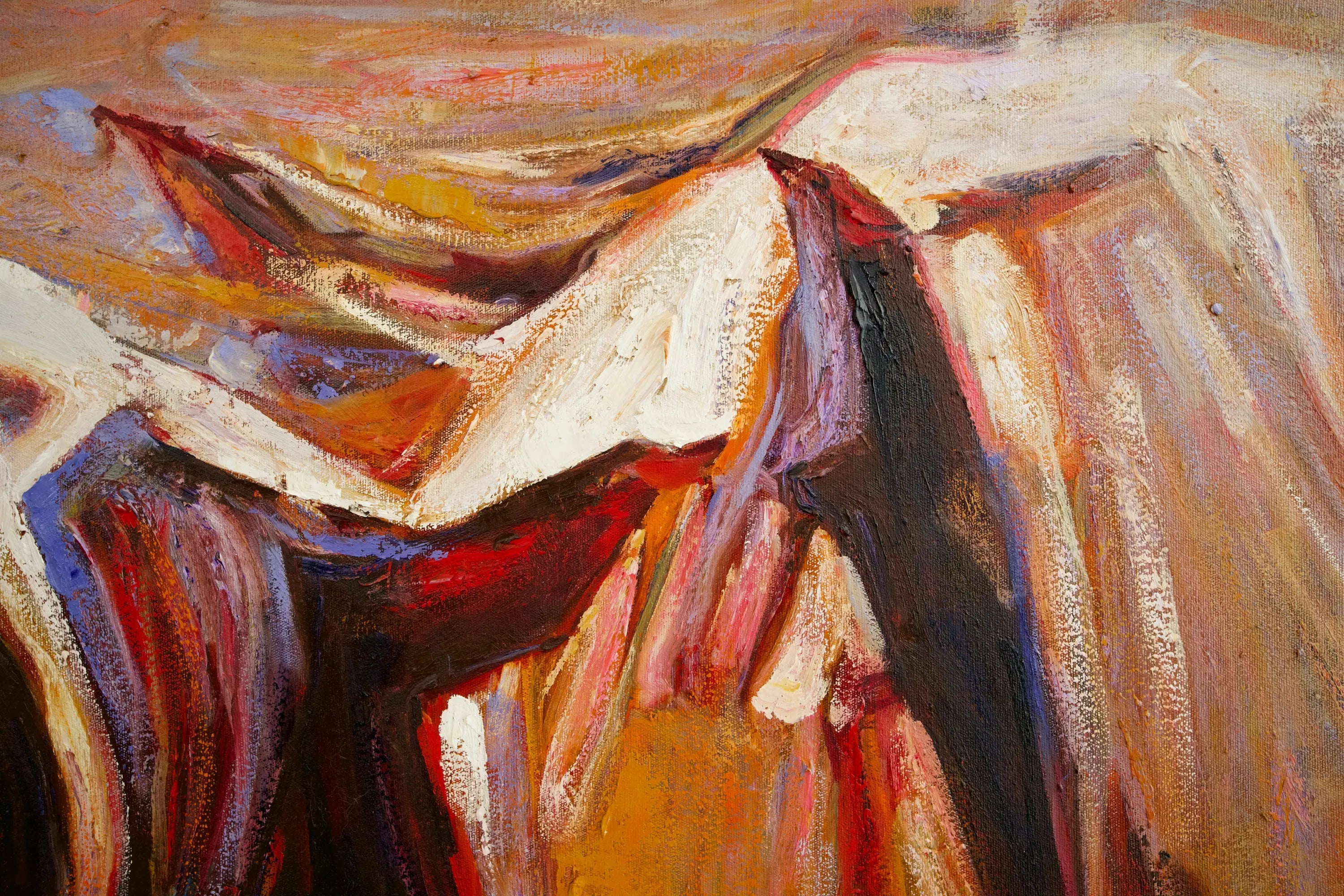 Cheval Abstrait | 100 x 100 cm image 7 tableau peint à l’huile sur toile