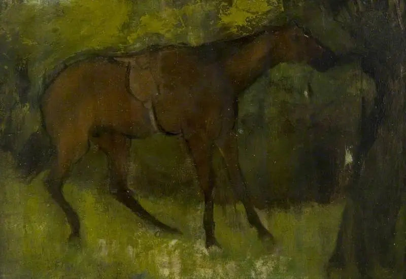 Cheval attaché à un arbre - Edgar Degas