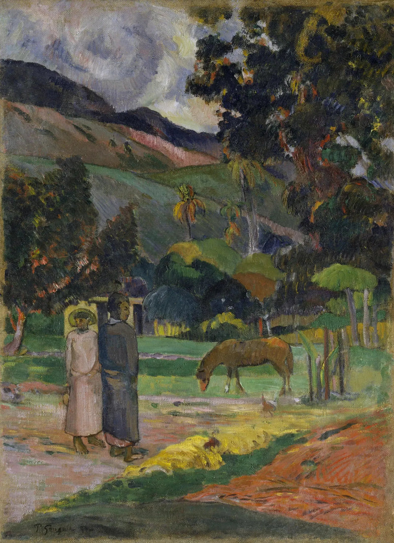 Cheval au pâturage - Paul Gauguin