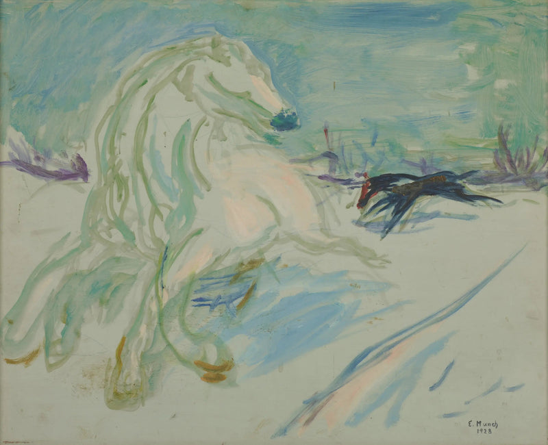 Cheval blanc au galop - Edvard Munch