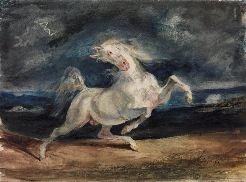 Cheval effrayé par l'orage - Eugène Delacroix
