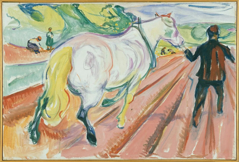 Cheval et Homme dans le champ - Edvard Munch