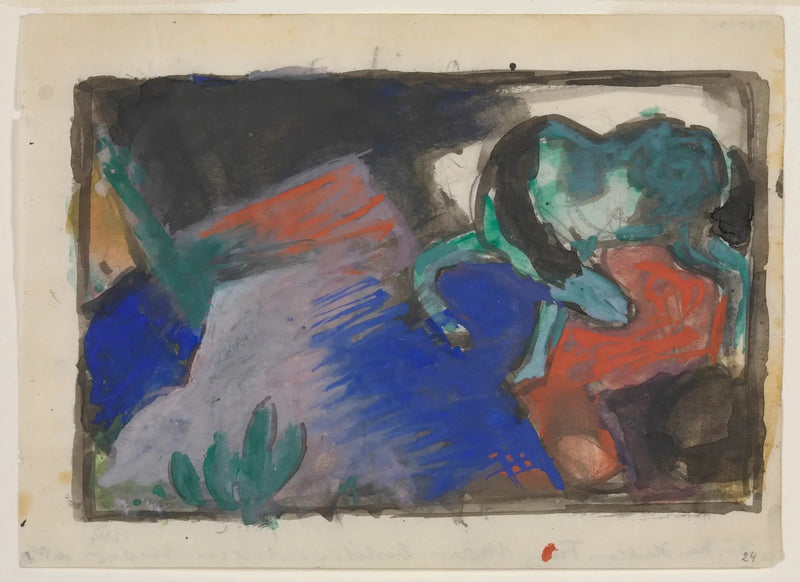 Cheval vert dans un paysage - Franz Marc