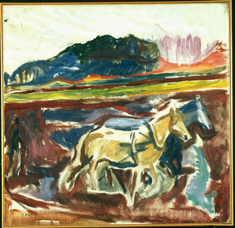 Chevaux labourants - Edvard Munch