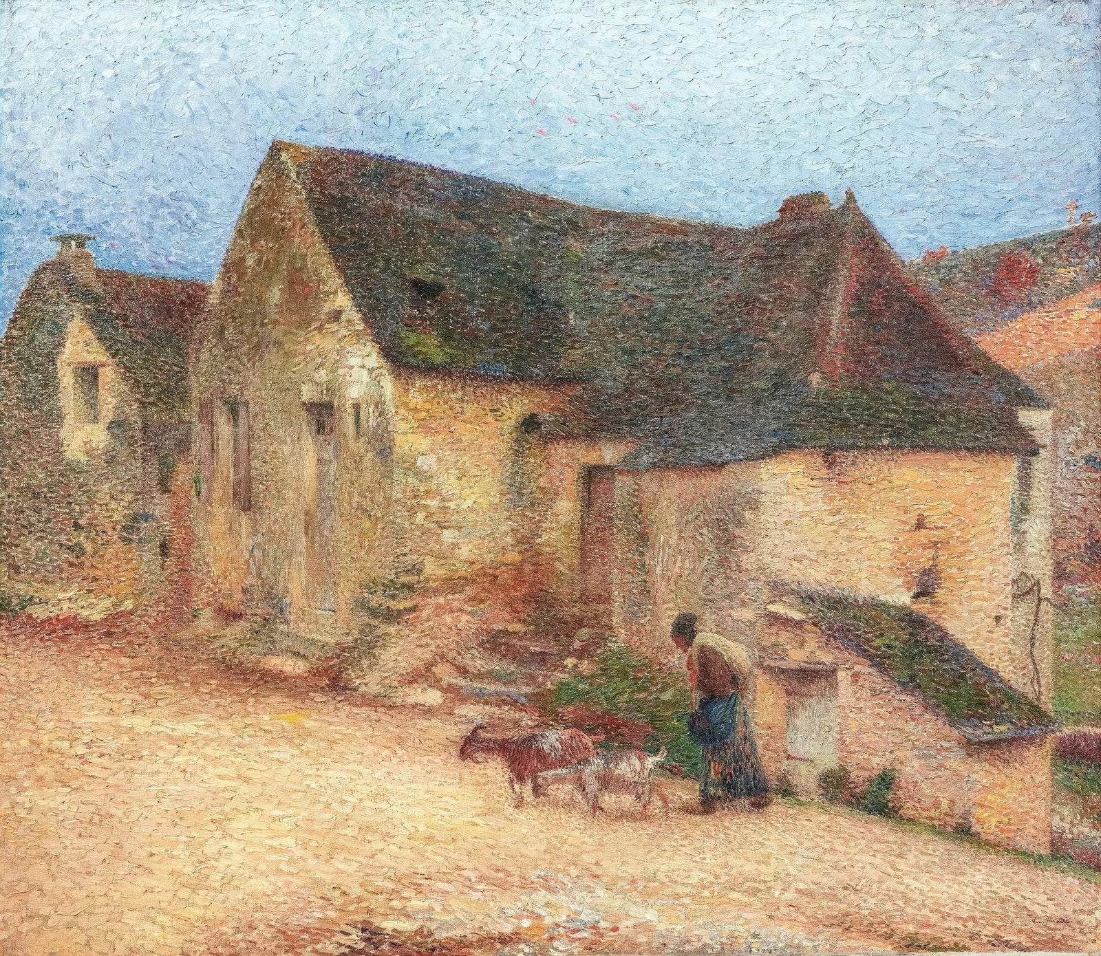 Chevrière devant une vieille maison à Labastide - Henri-Jean Guillaume Martin image 1 reproduction réalisée par Alpha Reproduction